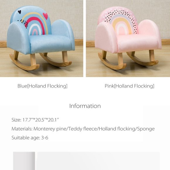 NEW Solid Wooden Rainbow Rocker by Style and Function.  White / Pink / Gray - Picture 8 of 16